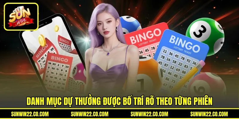 Danh mục dự thưởng được bố trí rõ theo từng phiên